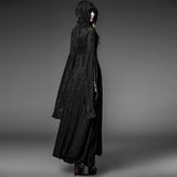 Schwarze sexy übergroße gotische Trenchcoats mit Kapuze für junge Frauen