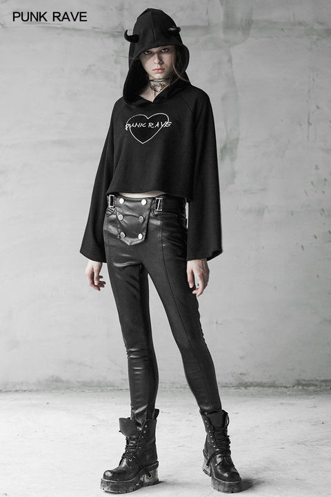 Militäruniform Schnalle Skinny PU Lederhose (mit Gürtel)