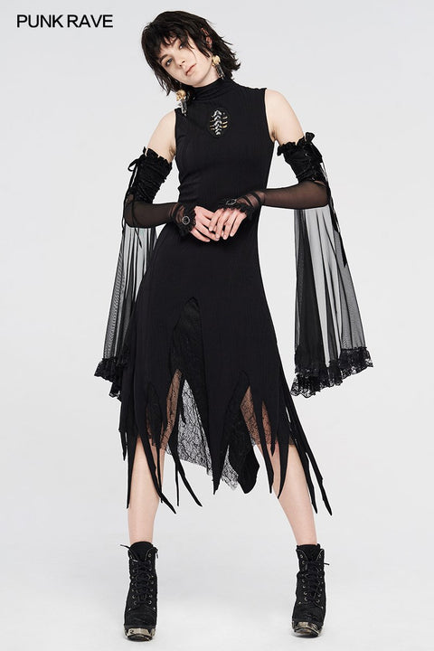 Darkness Magic unregelmäßiges Strickkleid