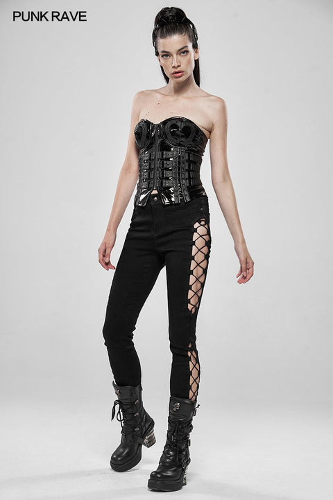 Punk Split Hollow-Out Hose