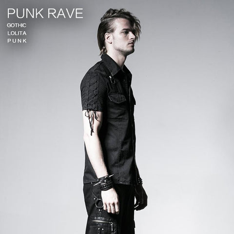 Top Sale Seilbinden Kurzarm Denim Punk Shirts