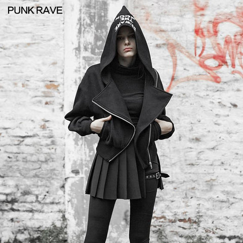 Mit Hoodie bestickte Strickjacke