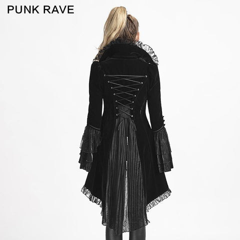 Winter Long Flare Sleeves Gothic Trenchcoats mit Schwalbenschwanz