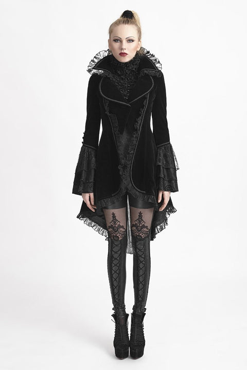 Winter Long Flare Sleeves Gothic Trenchcoats mit Schwalbenschwanz