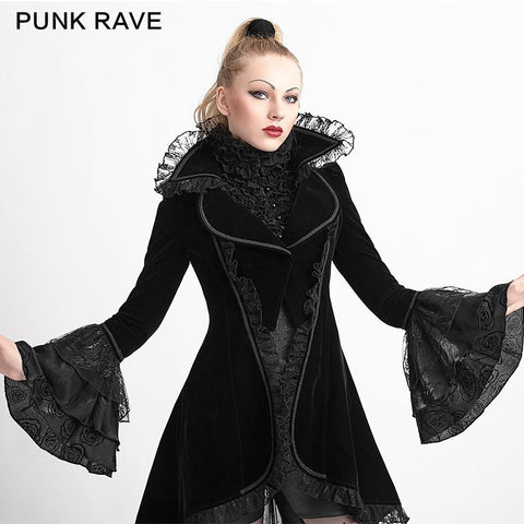 Winter Long Flare Sleeves Gothic Trenchcoats mit Schwalbenschwanz