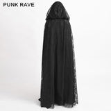 Samt Stoff Big Cape Gothic Trenchcoats mit Blumenmuster