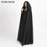 Samt Stoff Big Cape Gothic Trenchcoats mit Blumenmuster