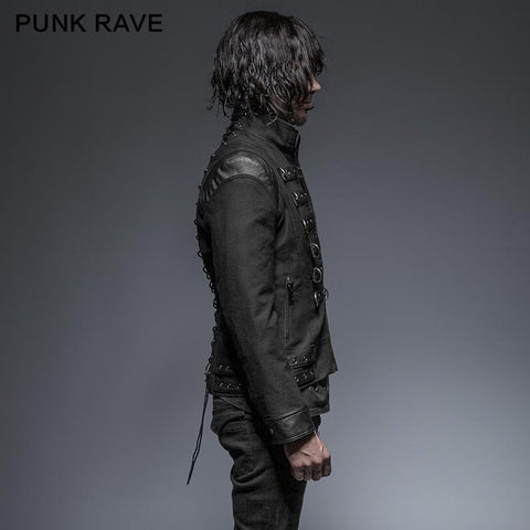 Soldiert Stripe Zipped Short Punk Jacke