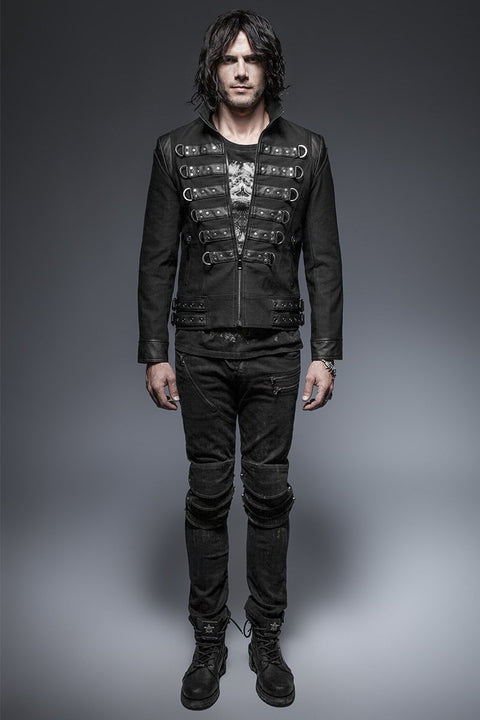 Soldiert Stripe Zipped Short Punk Jacke