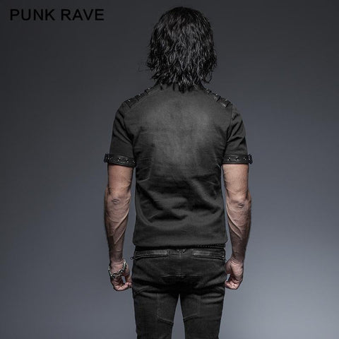 Causal Tie-Dye Kurzarm Punk Shirts mit zwei Taschen