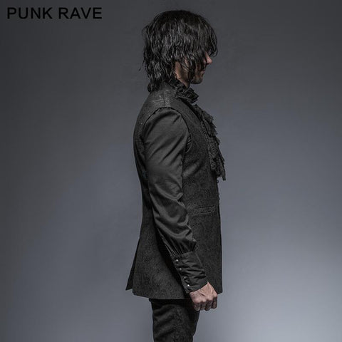 Winter Luxus Luxus Blumenmuster Gothic Weste mit Stehkragen