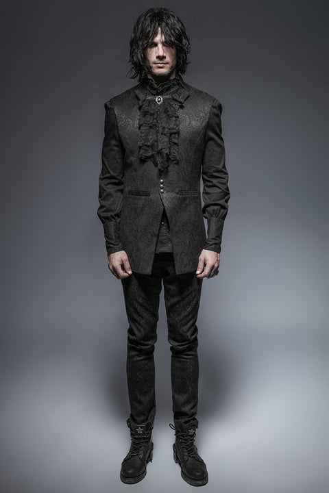 Winter Luxus Luxus Blumenmuster Gothic Weste mit Stehkragen