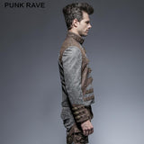 Steampunk Short Punk Jacke mit Reißverschluss und Stehkragen