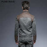 Steampunk Short Punk Jacke mit Reißverschluss und Stehkragen