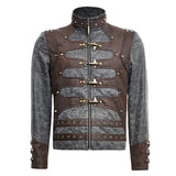 Steampunk Short Punk Jacke mit Reißverschluss und Stehkragen