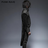 Einzigartige Asymmetrie Balck Gothic Trenchcoats mit Schwalbenschwanz