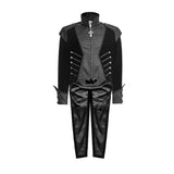 Einzigartige Asymmetrie Balck Gothic Trenchcoats mit Schwalbenschwanz