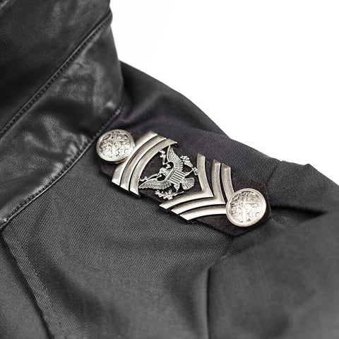 Twill Stoff Punk Shirts mit Zeichenkette Militäruniform
