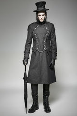 Vintage lange gotische Trenchcoats für Männer