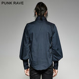 Große schwarze gestreifte Punk Shirt mit vertikalen Sinnesplaids