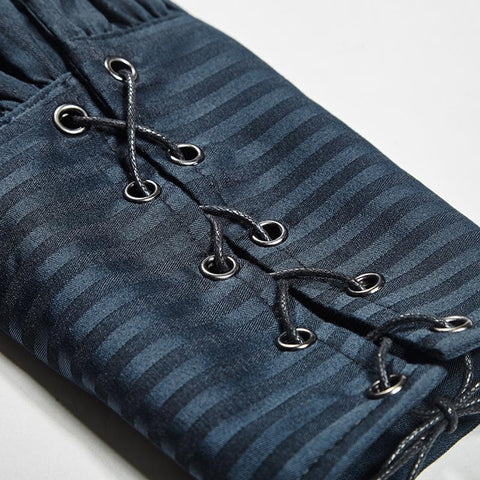 Große schwarze gestreifte Punk Shirt mit vertikalen Sinnesplaids