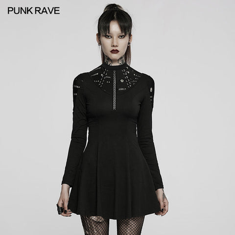 Goth-Langarmkleid für den täglichen Gebrauch
