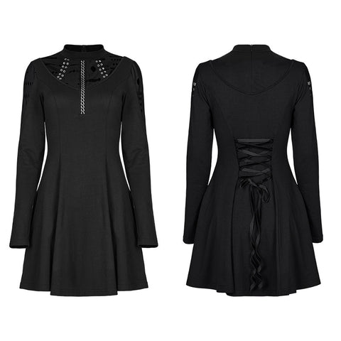 Goth-Langarmkleid für den täglichen Gebrauch