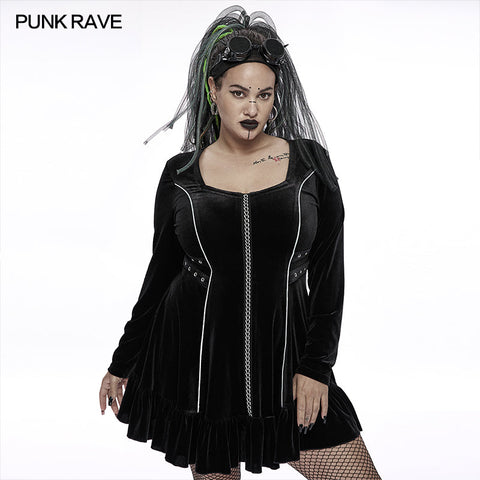 Goth-Ketten langes Schlafkleid aus Samt
