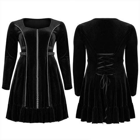 Goth-Ketten langes Schlafkleid aus Samt