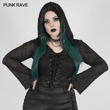 Kapuzen-T-Shirt mit Punk-Perspektive-Print