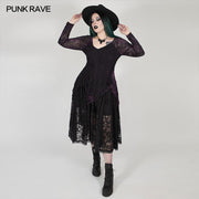 Gothic wunderschönes Spitzenkleid mit V-Ausschnitt