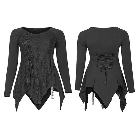 Gothic wunderschönes T-Shirt mit V-Ausschnitt