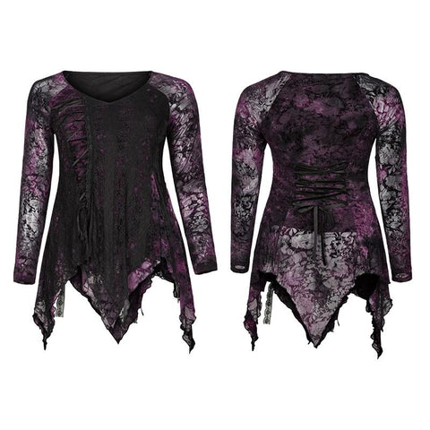 Gothic wunderschönes Spitzenkleid mit V-Ausschnitt