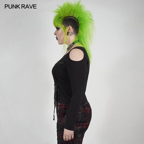 Punk sexy rissiges langärmeliges T-Shirt