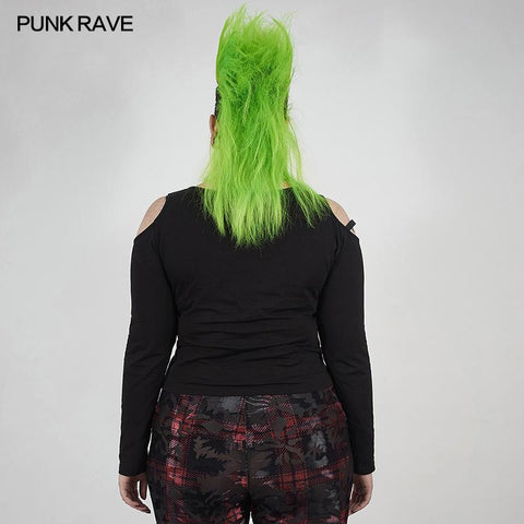 Punk sexy rissiges langärmeliges T-Shirt