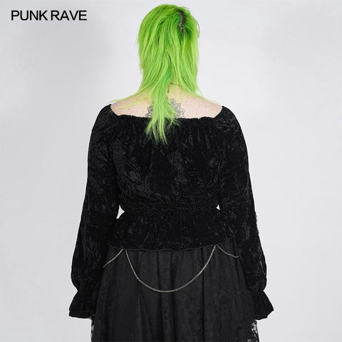 Punk-T-Shirt mit horizontalem Kragen