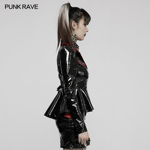 Goth sexy Lacklederjacke