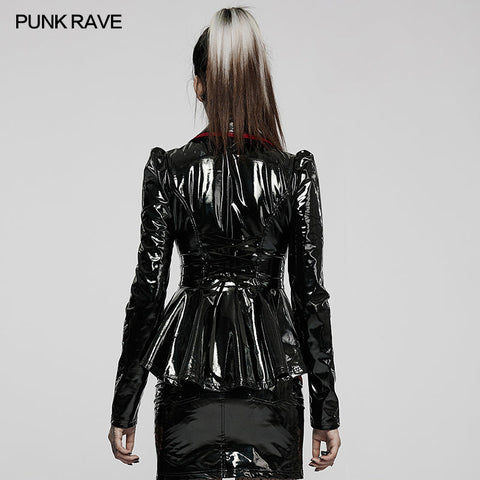 Goth sexy Lacklederjacke