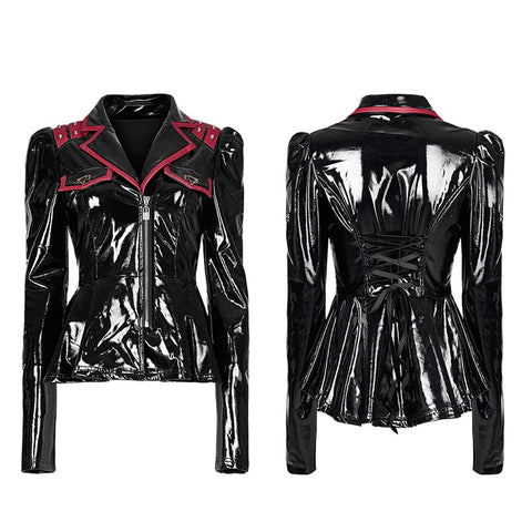 Goth sexy Lacklederjacke
