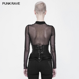 PUNK RAVE schwarzes Ledergürtelkorsett