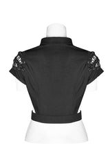 Dark Girl Hollow-out Metall Reißverschluss Shirt