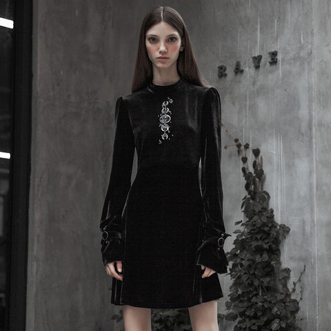 Samt Japanisches Stickkleid