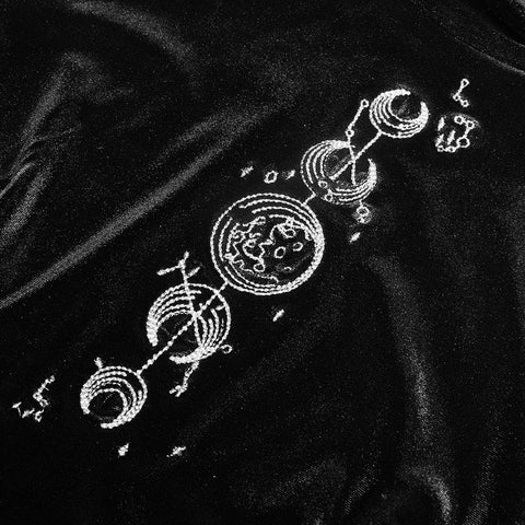 Samt Japanisches Stickkleid