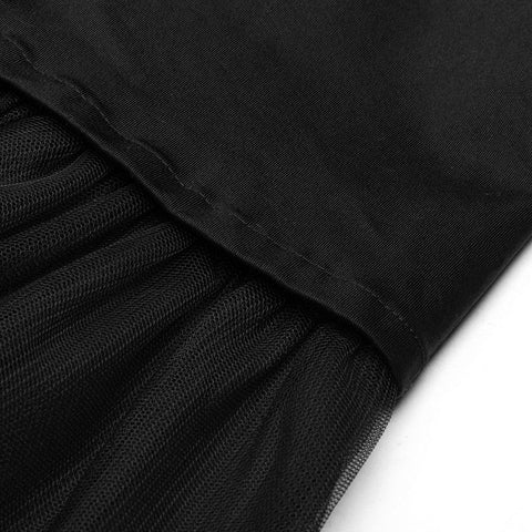 Mesh Patchwork Rock mit hoher Taille