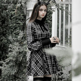 Plaid Court sammeln Taillenkleid