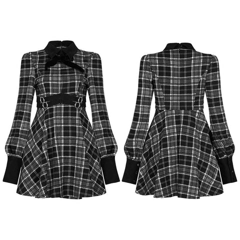 Plaid Court sammeln Taillenkleid