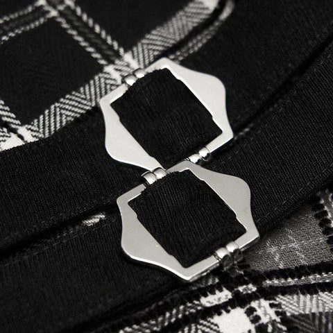 Plaid Court sammeln Taillenkleid