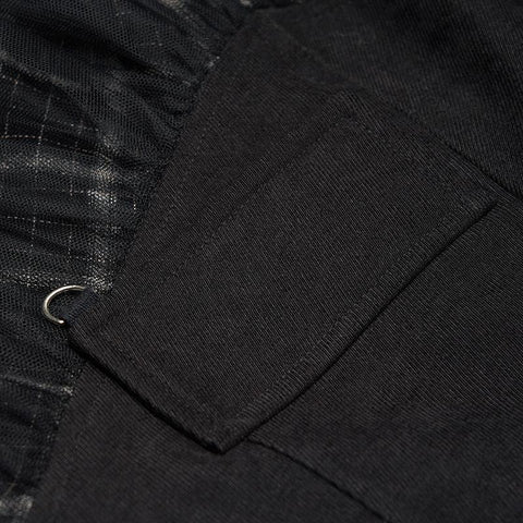 Plaid-Rock mit hoher Taille und Mesh-Nähten