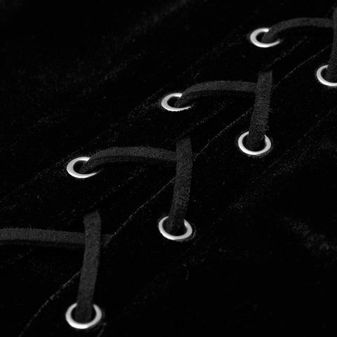 Samt-Hosenträger der Serie "PUNK" mit doppelter hoher Taille