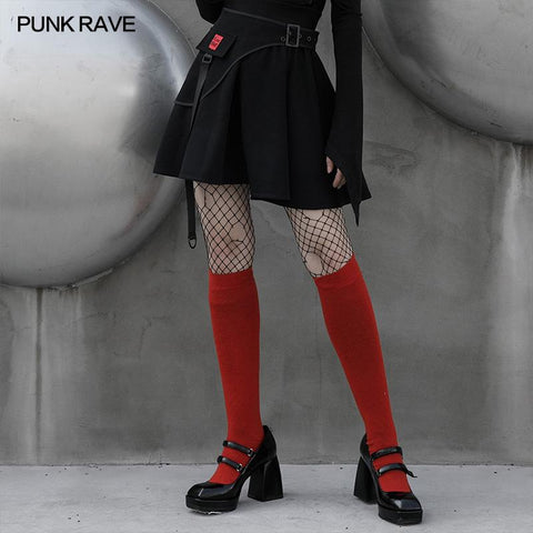 Faltenrock mit Punk-Taillensiegelung